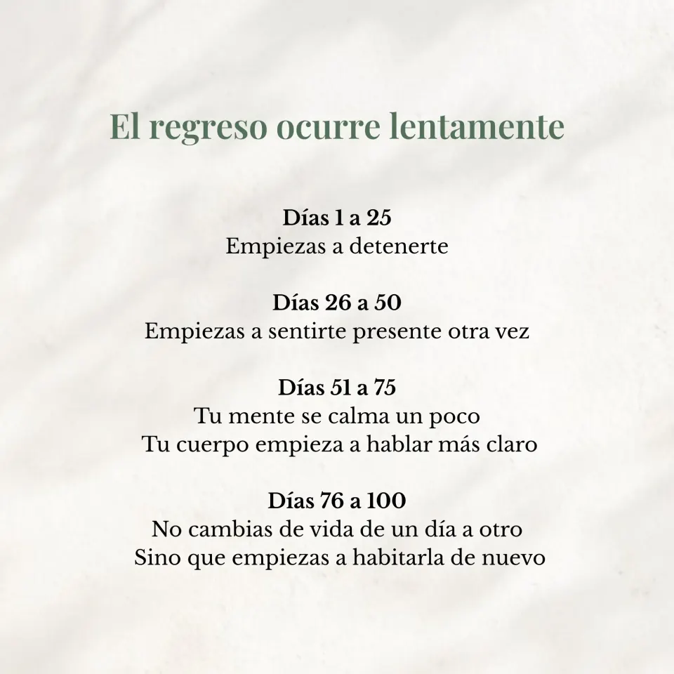 Etapas del regreso consciente