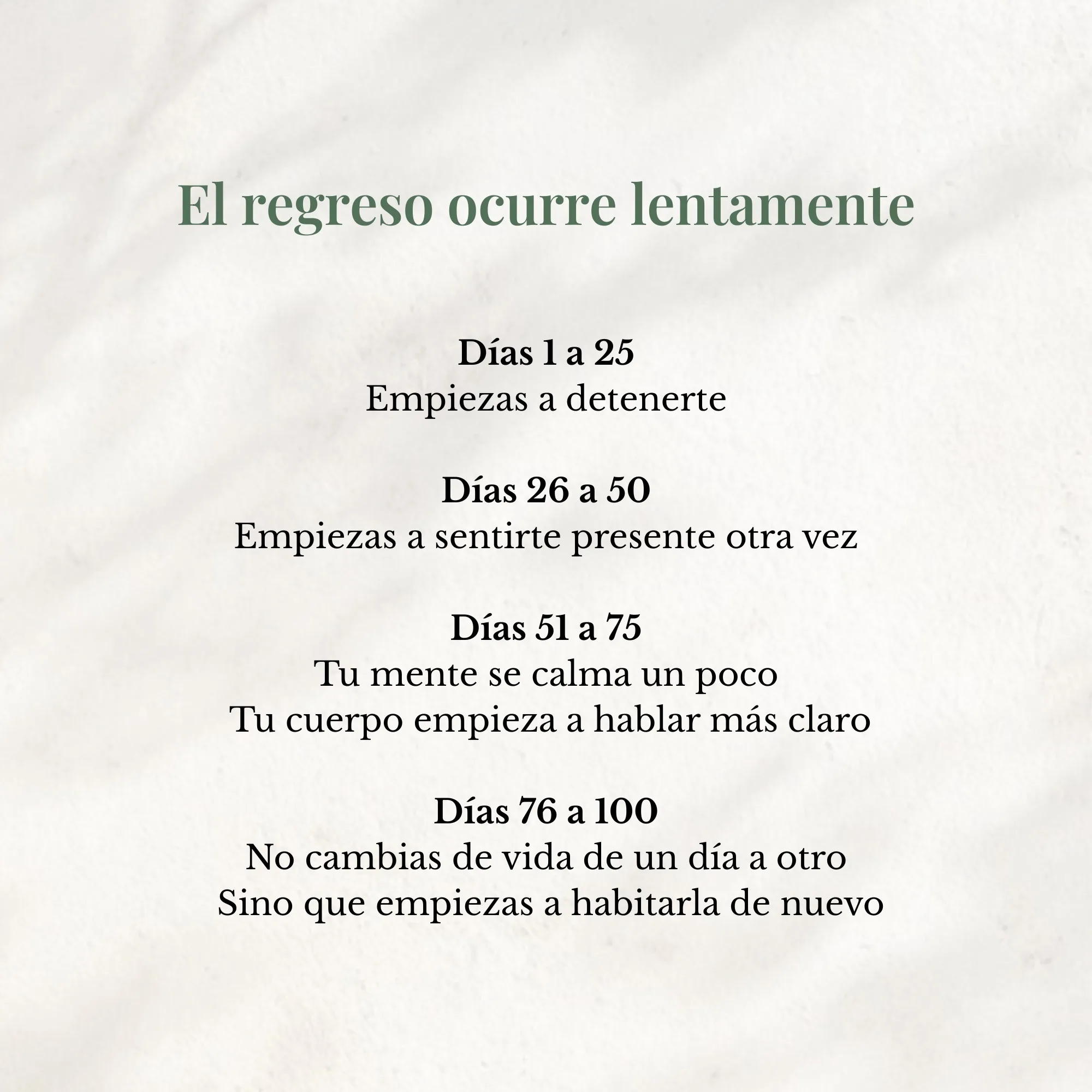 Etapas del regreso consciente