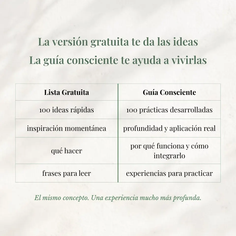 Comparativa entre lista gratuita y guía consciente