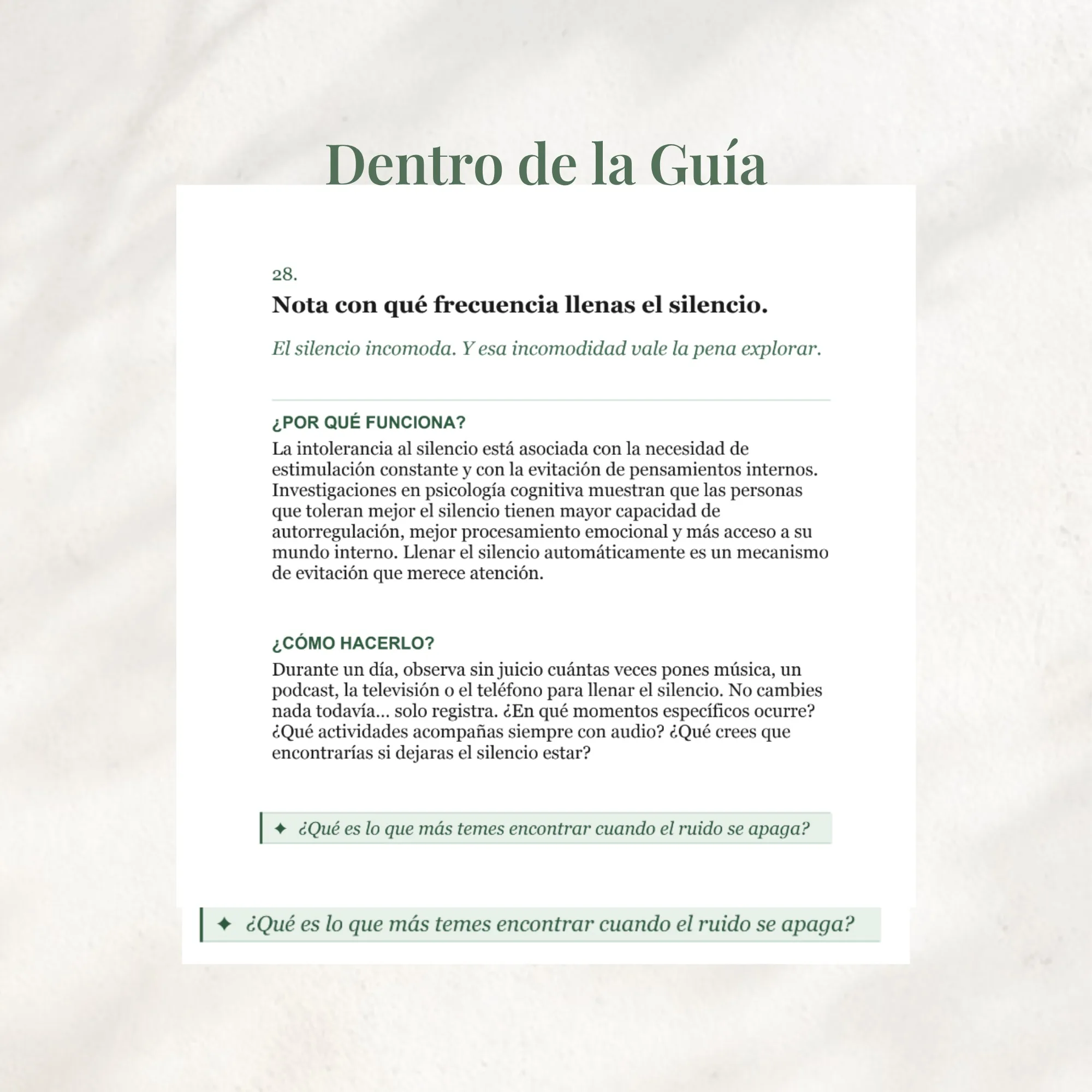 Guía digital en tablet